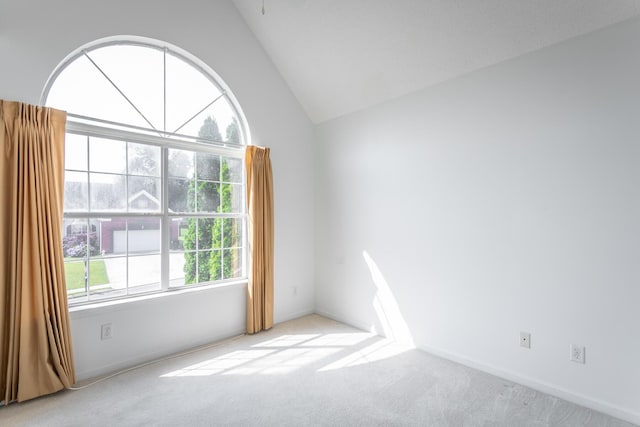 8275 Stillwater Cir, Ooltewah, TN 37363 - unfurnished room with carpet flooring, lofted ceiling, and baseboards