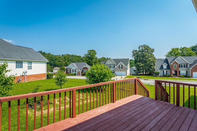 8275 Stillwater Cir, Ooltewah, TN 37363 - wooden terrace with a residential view and a lawn