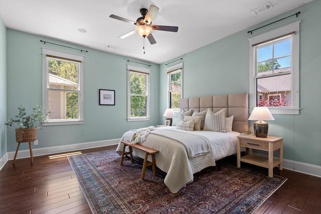 8580 Festival Loop, Chattanooga, TN 37419 - bedroom featuring hardwood / wood-style flooring, baseboards, multiple windows, and a ceiling fan