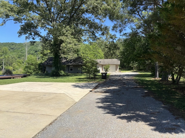 12466 Alabama Hwy, Ringgold, GA 30736 - view of property hidden behind natural elements featuring concrete driveway, a front yard, and a wooded view