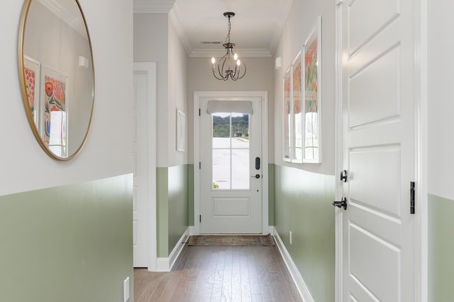306 Stonegate Way, Soddy Daisy, TN 37379 - entryway featuring a chandelier, ornamental molding, and light wood-type flooring
