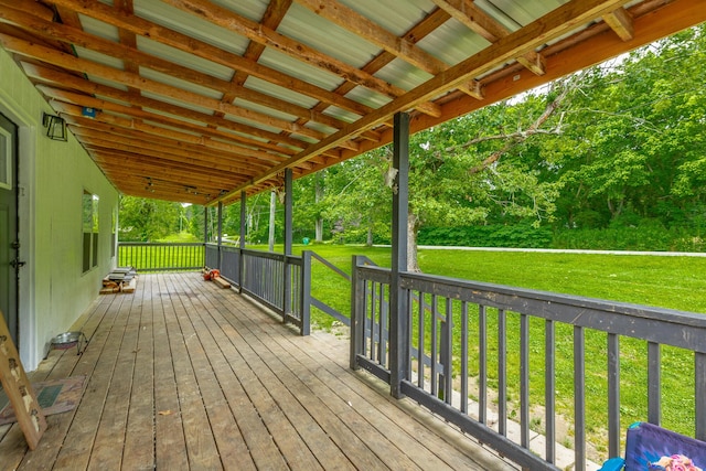 253 Hartline Rd, Trenton, GA 30752 - wooden deck featuring a lawn