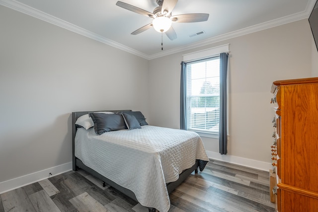 15 Breckinridge Dr, Chickamauga, GA 30707 - bedroom featuring ornamental molding, wood finished floors, baseboards, and ceiling fan