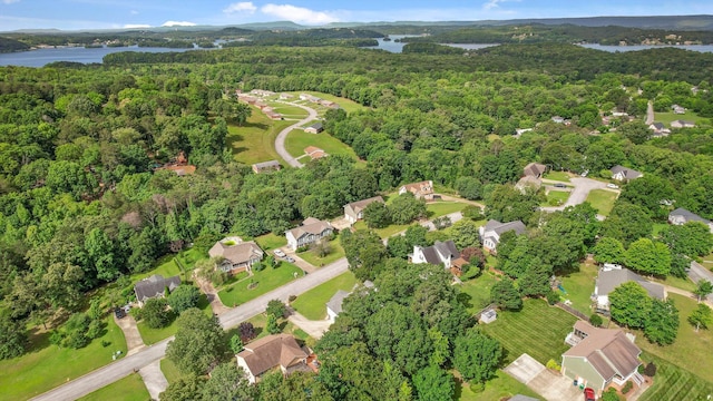 6443 Olde Ferry Lndg, Harrison, TN 37341 - aerial overview of property's location with a forest, a nearby body of water, and nearby suburban area