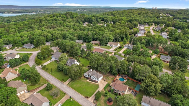 6443 Olde Ferry Lndg, Harrison, TN 37341 - aerial view of property and surrounding area featuring a forest and nearby suburban area