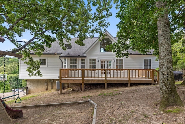 6443 Olde Ferry Lndg, Harrison, TN 37341 - rear view of property featuring a wooden deck and a shingled roof