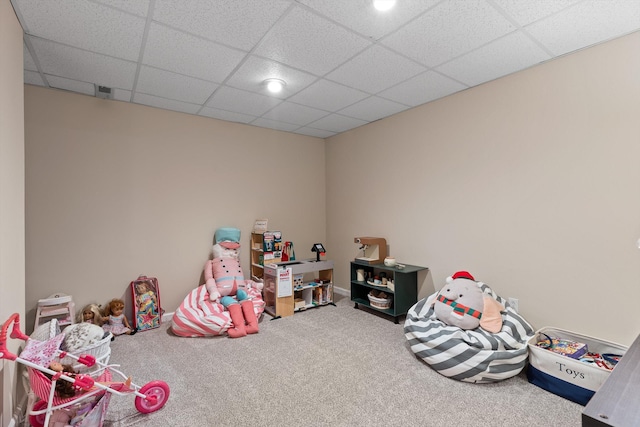 6443 Olde Ferry Lndg, Harrison, TN 37341 - rec room featuring carpet flooring and a drop ceiling