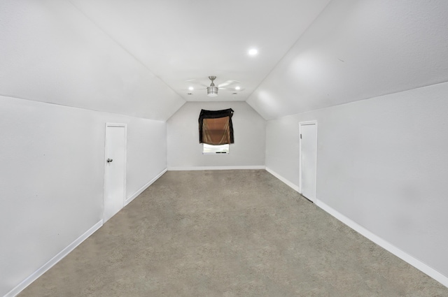 320 Marble Top Rd, Chickamauga, GA 30707 - bonus room featuring lofted ceiling, baseboards, carpet, and a ceiling fan