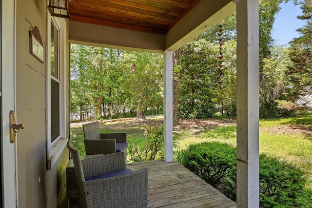 8504 Walnut Rd, Hixson, TN 37343 - wooden deck featuring view of wooded area