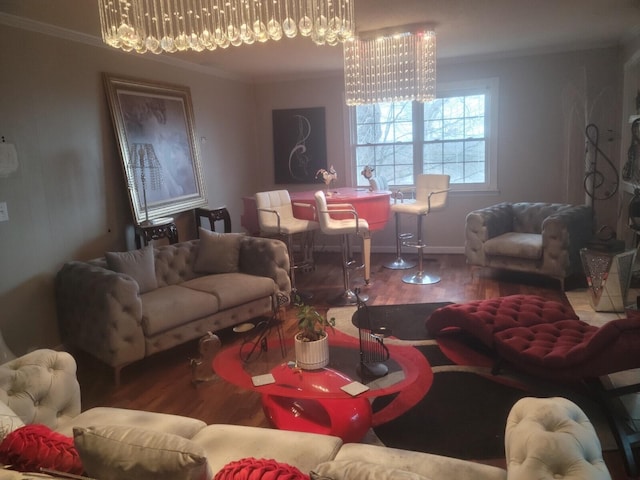3415 Bennett Rd, Chattanooga, TN 37412 - living area featuring wood finished floors, crown molding, and baseboards