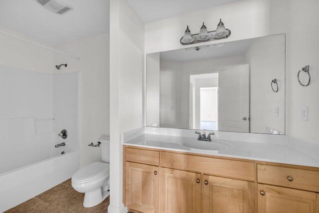 1770 Thrasher Pike, Hixson, TN 37343 - full bath with toilet, vanity, bathing tub / shower combination, and tile patterned flooring