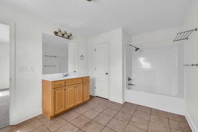 1770 Thrasher Pike, Hixson, TN 37343 - bathroom with vanity, shower / washtub combination, tile patterned flooring, and baseboards