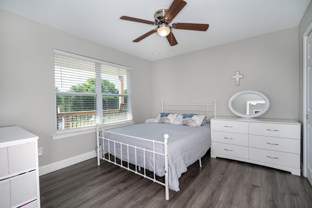 595 New Union Cir, Dayton, TN 37321 - bedroom with dark wood-type flooring, baseboards, and ceiling fan