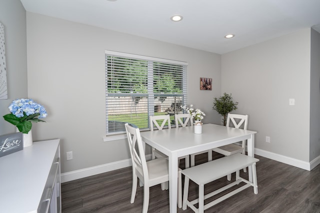 595 New Union Cir, Dayton, TN 37321 - dining space featuring dark wood-style flooring, baseboards, and recessed lighting
