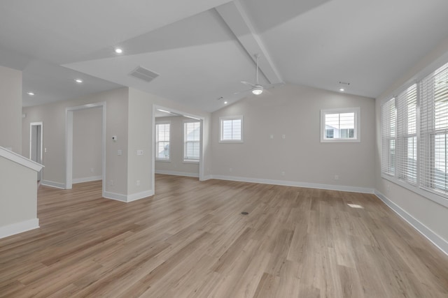 2592 Butlers Green Cir Unit 9, Chattanooga, TN 37421 - unfurnished living room featuring light wood finished floors, a ceiling fan, baseboards, and recessed lighting