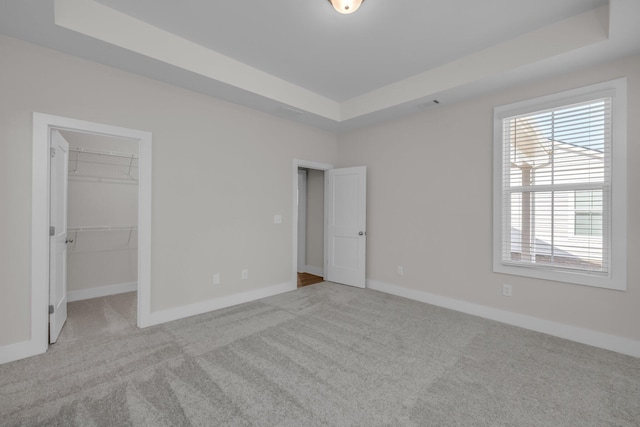 2592 Butlers Green Cir Unit 9, Chattanooga, TN 37421 - unfurnished bedroom featuring carpet, baseboards, a walk in closet, and a raised ceiling
