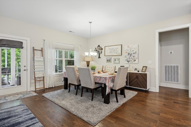 1590 Buttonwood Unit 20, Chattanooga, TN 37421 - dining space featuring a chandelier, dark wood-style flooring, and baseboards