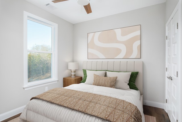 316 Fox Gap Ln Unit 316, Hixson, TN 37343 - bedroom featuring wood finished floors and ceiling fan