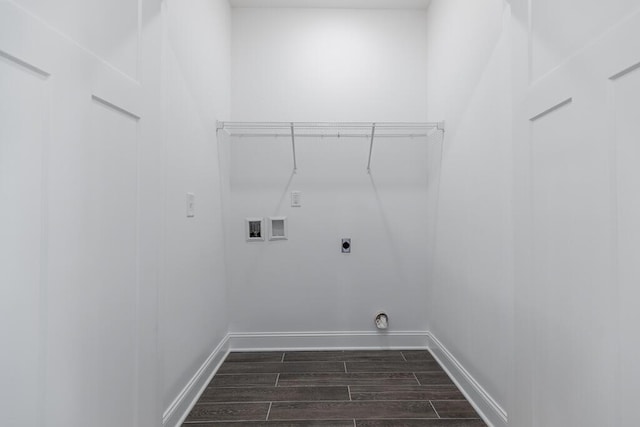 607 Westover Dr SW, Cleveland, TN 37311 - laundry room with electric dryer hookup, washer hookup, wood tiled floors, and baseboards