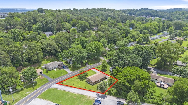 1331 Phils Dr, Chattanooga, TN 37421 - aerial overview of property's location with property parcel outlined and a forest