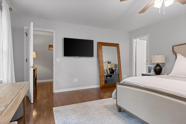 9334 Royal Mountain Dr, Chattanooga, TN 37421 - bedroom with wood finished floors and a ceiling fan