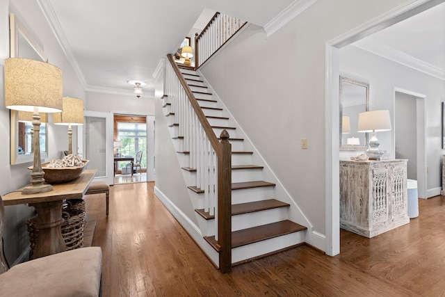 9334 Royal Mountain Dr, Chattanooga, TN 37421 - stairs with ornamental molding and wood finished floors