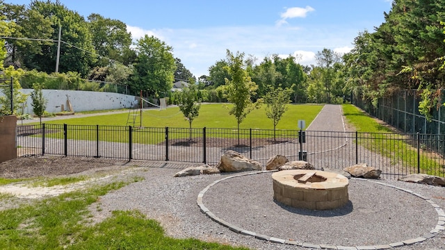 9334 Royal Mountain Dr, Chattanooga, TN 37421 - view of yard featuring a fire pit