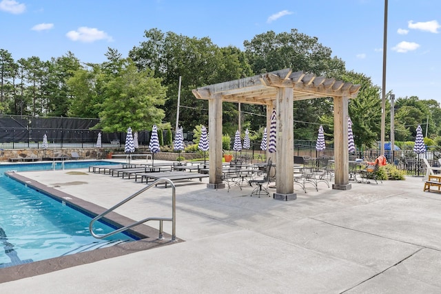 9334 Royal Mountain Dr, Chattanooga, TN 37421 - community pool with a pergola, a patio, and view of scattered trees
