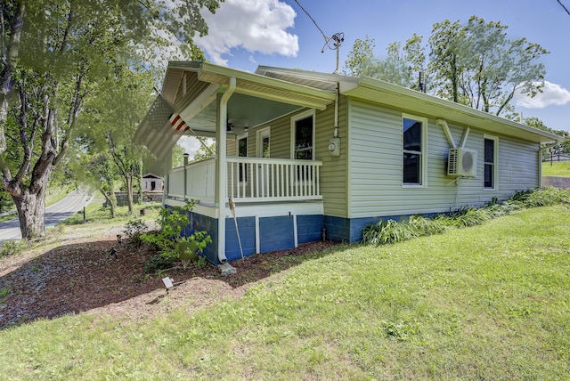 109 S Clear Springs Rd, Limestone, TN 37681 - view of side of home featuring a yard, ceiling fan, a porch, and ac unit