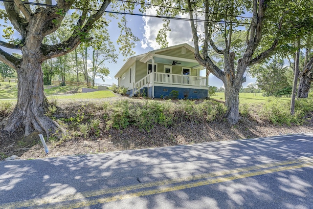 109 S Clear Springs Rd, Limestone, TN 37681 - view of front of house featuring ceiling fan, covered porch, and crawl space