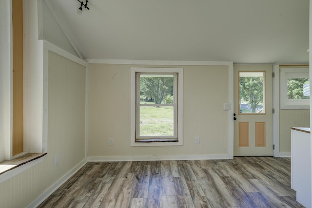 109 S Clear Springs Rd, Limestone, TN 37681 - foyer entrance with vaulted ceiling, wood finished floors, and baseboards