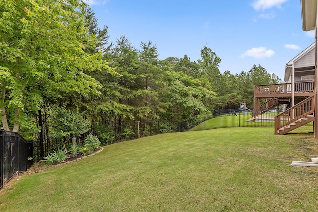 4867 Preserve Dr, Chattanooga, TN 37416 - view of yard with stairs and a wooden deck