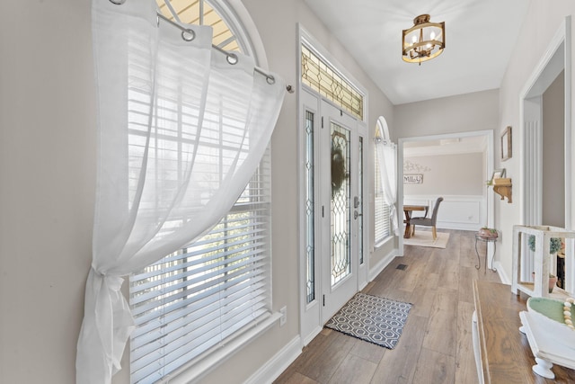 1549 Leighton Dr, Soddy Daisy, TN 37379 - foyer entrance with a chandelier and wood finished floors