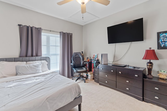 1549 Leighton Dr, Soddy Daisy, TN 37379 - bedroom with light carpet and a ceiling fan