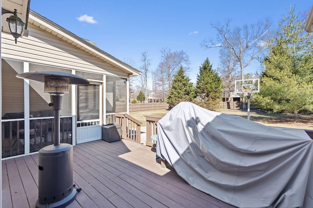 1549 Leighton Dr, Soddy Daisy, TN 37379 - wooden terrace featuring a sunroom