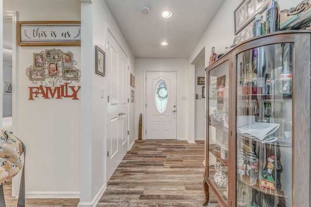 201 N Tibbs Rd, Dalton, GA 30720 - foyer with wood finished floors, recessed lighting, and baseboards