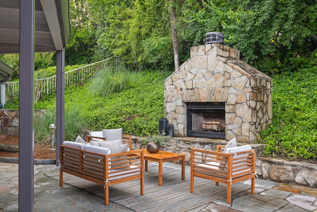 702 S Crest Rd, Chattanooga, TN 37404 - view of patio featuring an outdoor living space with a fireplace