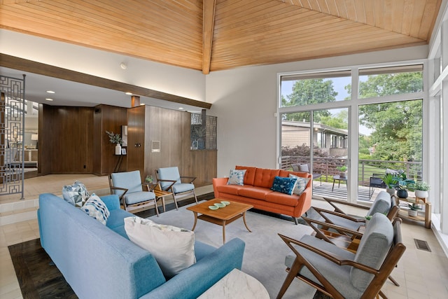 702 S Crest Rd, Chattanooga, TN 37404 - living area featuring wooden ceiling and high vaulted ceiling