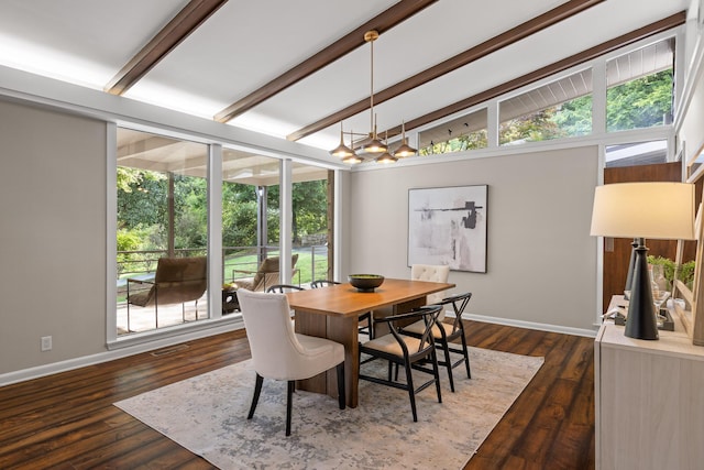 702 S Crest Rd, Chattanooga, TN 37404 - dining area with a chandelier, baseboards, and dark wood finished floors
