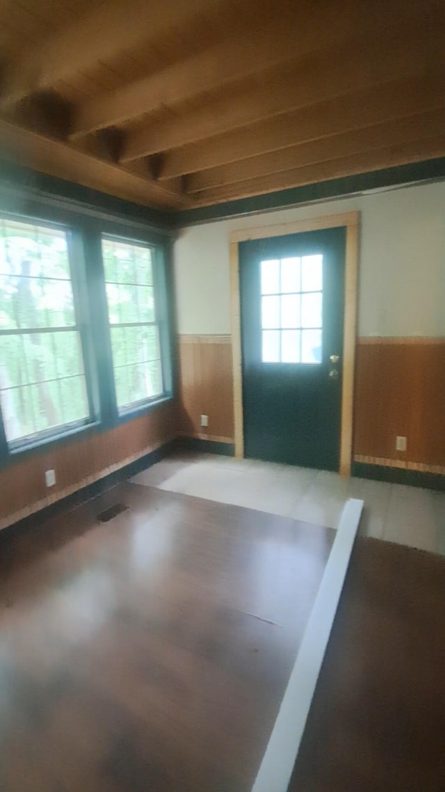 665 Scott Rd, Signal Mountain, TN 37377 - foyer entrance featuring a wainscoted wall and wooden walls
