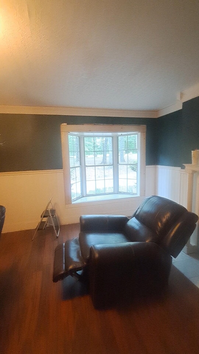 665 Scott Rd, Signal Mountain, TN 37377 - living area featuring a wainscoted wall, plenty of natural light, and wood finished floors