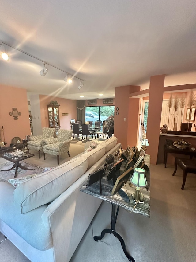 413 Fern Trl, Signal Mountain, TN 37377 - living room with rail lighting and carpet