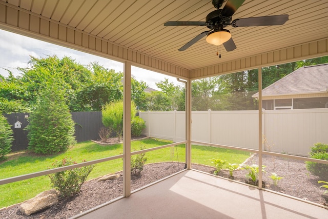 2062 Belleau Village Ln, Chattanooga, TN 37421 - unfurnished sunroom with ceiling fan