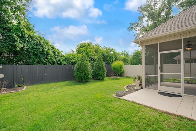 2062 Belleau Village Ln, Chattanooga, TN 37421 - fenced backyard with a patio and a sunroom