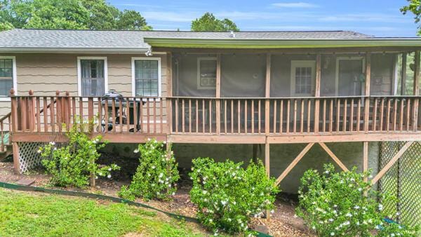 270 Rolling Meadows Dr, Ringgold, GA 30736 - back of property with a deck and a sunroom