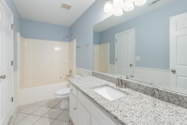 8021 Hamilton Mill Dr, Chattanooga, TN 37421 - full bath featuring vanity,  shower combination, toilet, and tile patterned flooring