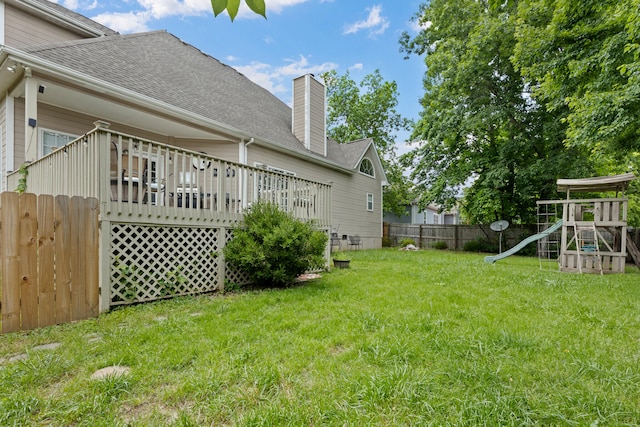 8021 Hamilton Mill Dr, Chattanooga, TN 37421 - view of yard featuring a playground and a wooden deck