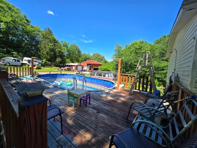 1577 Benton Station Rd, Benton, TN 37307 - swimming pool featuring a deck and view of scattered trees