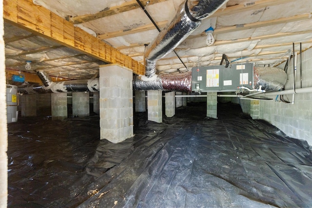 300 Dogwood Ln, Fort Oglethorpe, GA 30742 - inside crawl space with water heater and concrete block wall