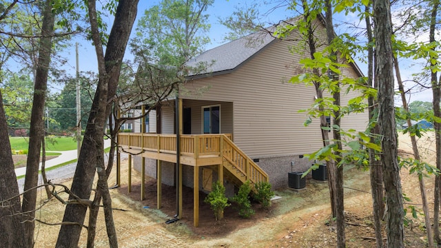 300 Dogwood Ln, Fort Oglethorpe, GA 30742 - rear view of property with crawl space, stairway, roof with shingles, and covered porch